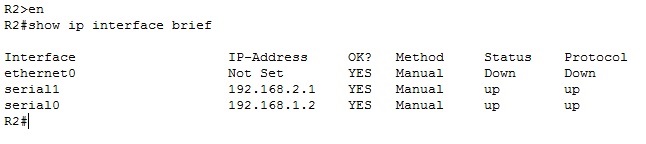 show ip interface brief command output