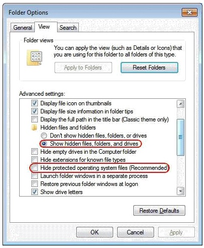 Hidden files