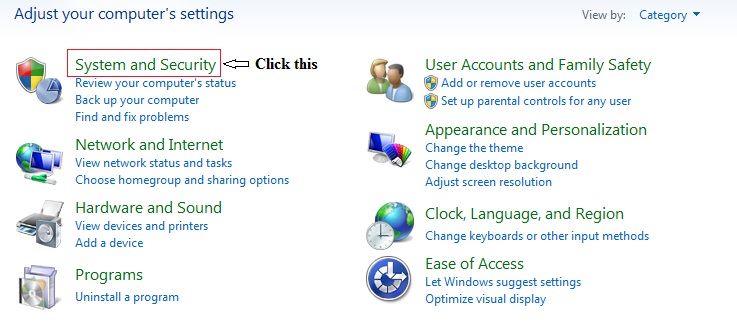 UAC settings in Windows 7
