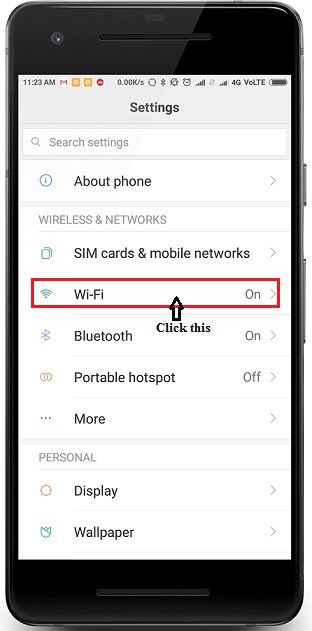 Step2 to Connecting smart phone to a wireless network