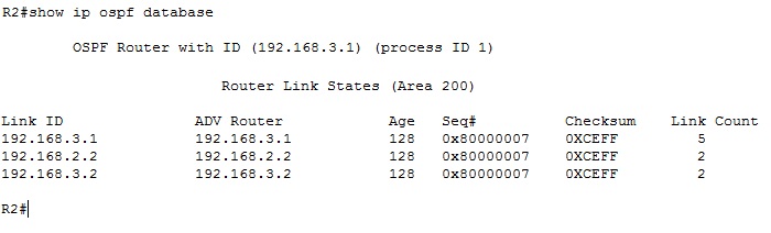 show ip ospf database command output