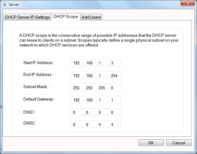 step3 to configure DHCP server