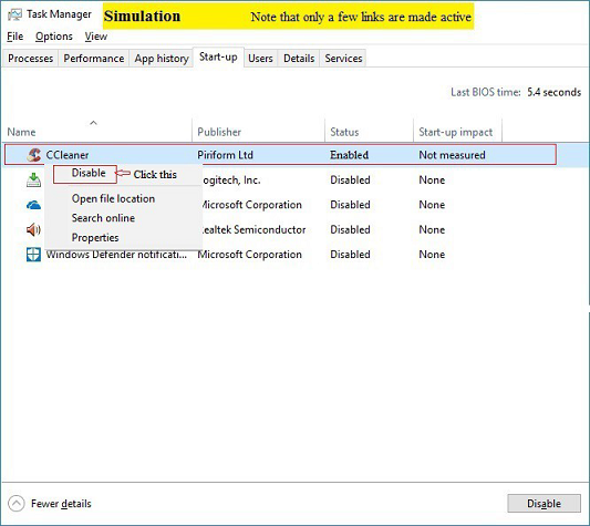 Step2 to Disabling Startup Programs in Windows 10
