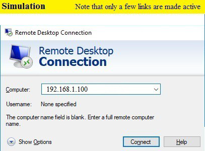 Connecting to a remote desktop using windows 10