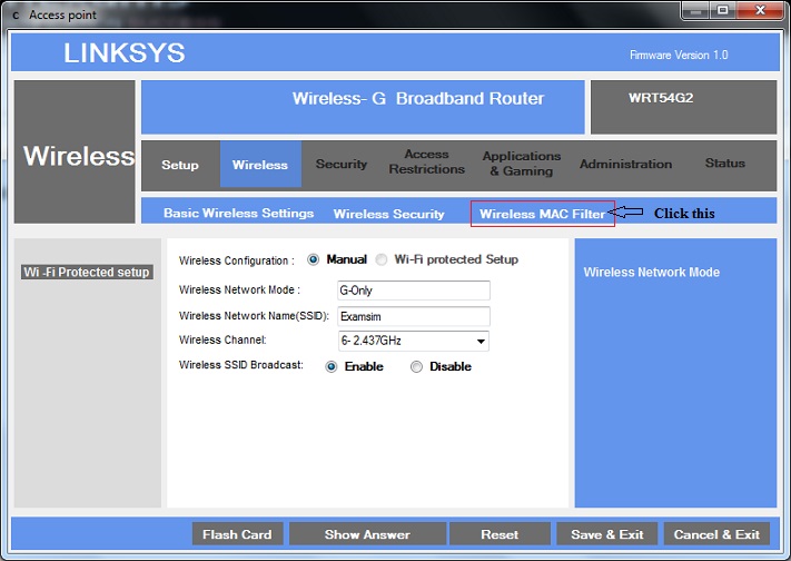 Enable MAC Address Filtering in the WAP device step 2